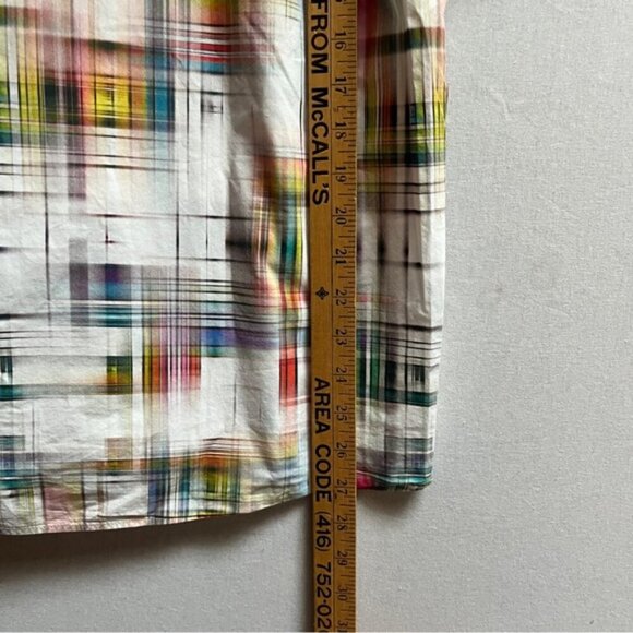 Signum pattern button up short sleeve shirt Sz M - Picture 7 of 7